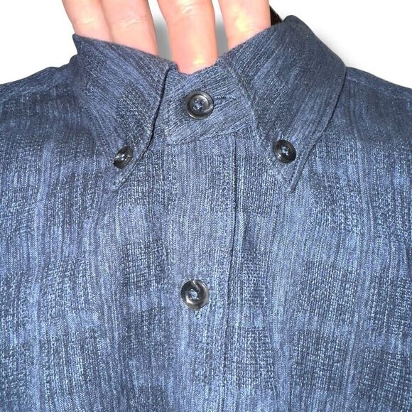 Baldwin Denim KC Navy Woven Oxford Button Down Sz S - Picture 3 of 8